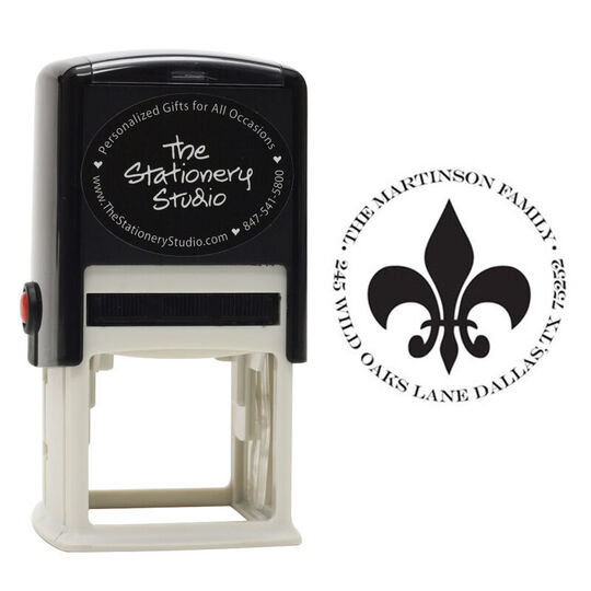 Fleur de Lis Self-Inking Stamper